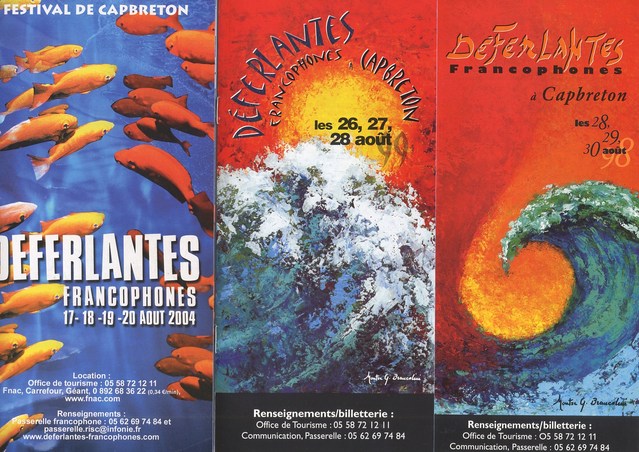 Dépliants des Déferlantes Francophones de Capbreton : 2004, 1999 et 1998 Dépliants des Déferlantes Francophones de Capbreton : 2004, 1999 et 1998