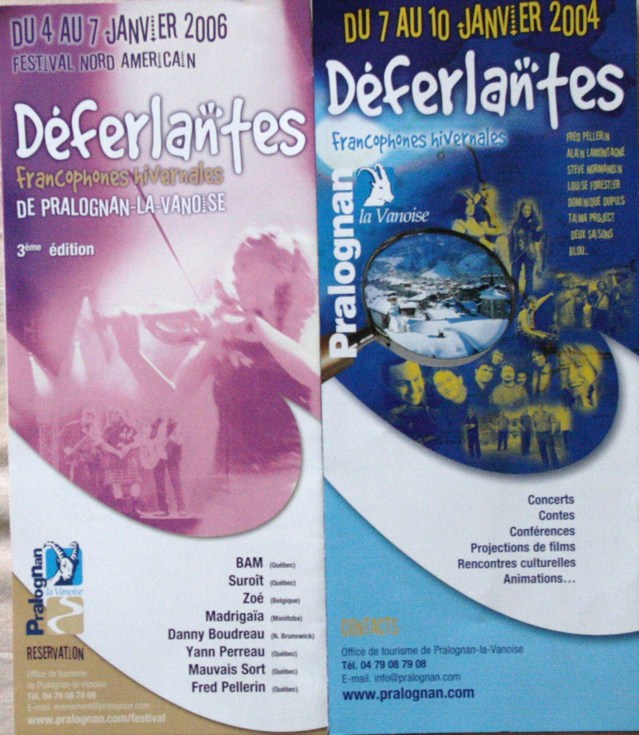 Deux des quatre programmes des Déferlantes Hivernales de Pralognan-la-Vanoise Deux des quatre programmes des Déferlantes Hivernales de Pralognan-la-Vanoise