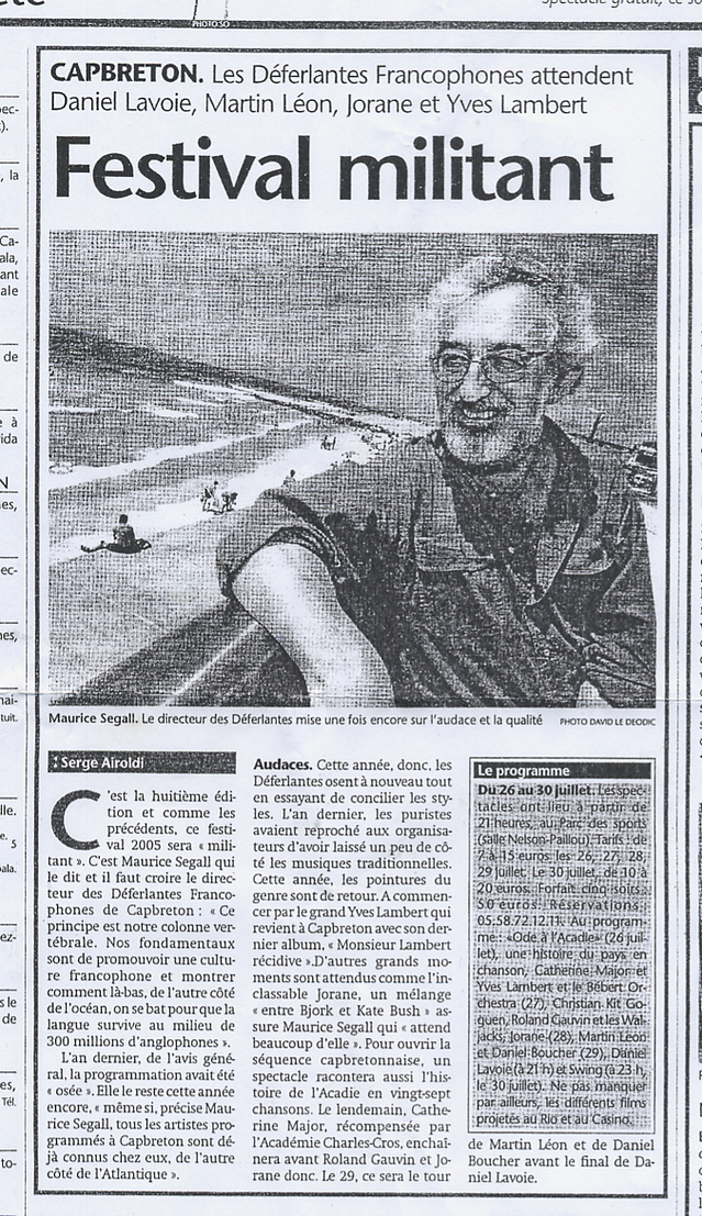 18 juillet 2005 : il est question d'audace et qualité mis en relief dans le quotidien Sud-Ouest 18 juillet 2005 : il est question d'audace et qualité mis en relief dans le quotidien Sud-Ouest