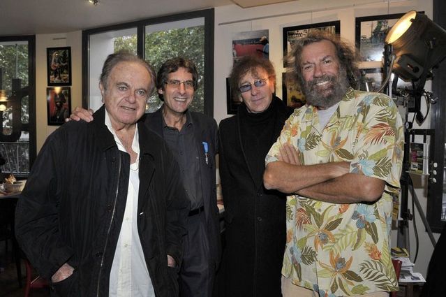 De gauche à droite, Guy Béart, Fred Hidalgo, Alain Souchon et le chanteur Antoine De gauche à droite, Guy Béart, Fred Hidalgo, Alain Souchon et le chanteur Antoine