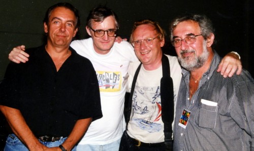 RON Capbreton, Déferlantes Francophones 20011  de gauche à droite Ronald Bourgeois, Albert Weber, Henri Lafitte et Maurice Segall, créateur du festival