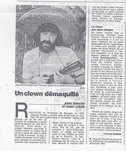 article POUSTIS EST RÉPUBLICAIN 1985 ZIMMER
